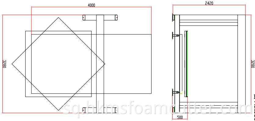 CNC Oscillating Blade with turntable installation drawing 